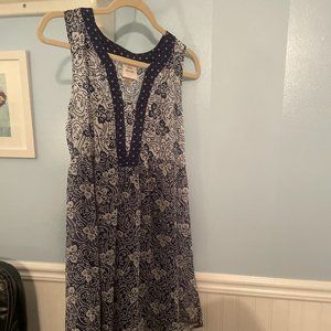 KNOX ROSE TARGET BLUE AND WHITE SLEEVELESS DRESS XSMALL